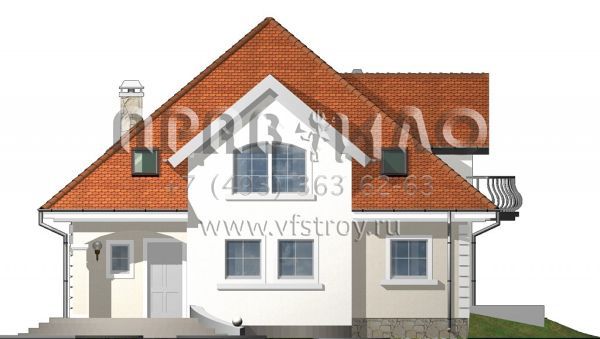 Проект красивого мансардного дома каркасной конструкции K3-201 (Z18 dk)