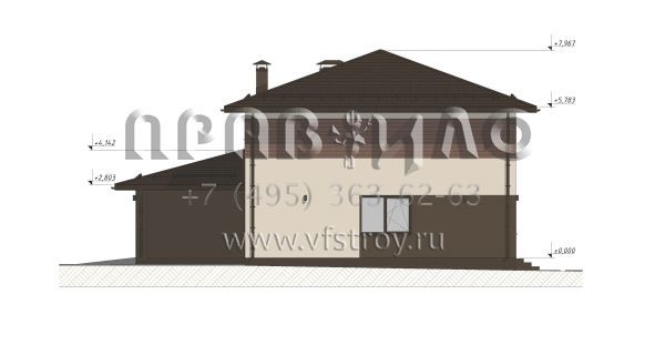 Проект современного дома с гаражом на две машины S-227