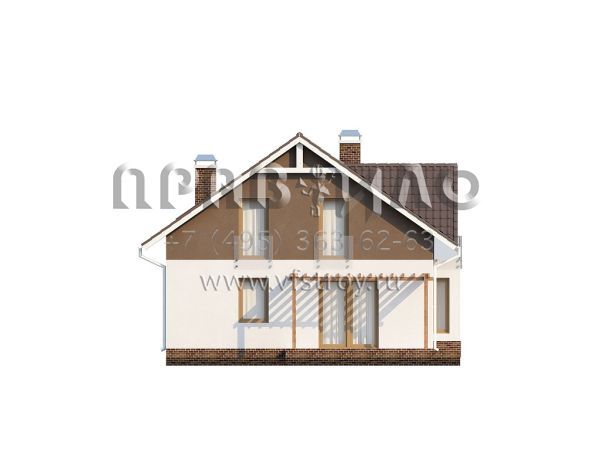 Проект дома с мансардой для узкого земельного участка  S3-157-1 (Z128)