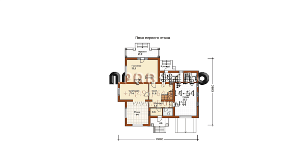 Великолепный коттедж с мансардой и террасой с выходом на участок L-216-1P