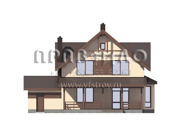 Загородный дом с гаражом и двумя террасами S7-192 (3-52c.1)