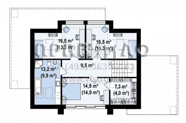 Проект необычного дома с мансардой и навесом для автомобиля S3-163-7 (z420)