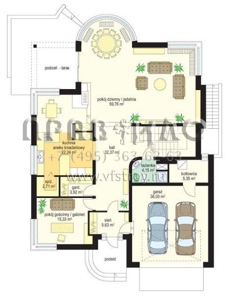 Проект коттеджа с угловыми окнами S8-451-2 (Габриэль 3)