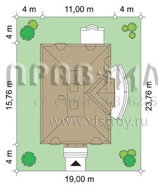 Проект коттеджа с арочными окнами S8-295-1 (Амбассадор 3)