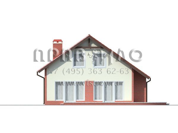 Проект коттеджа с простыми фасадами и двускатной кровлей  S3-170 (Z63)