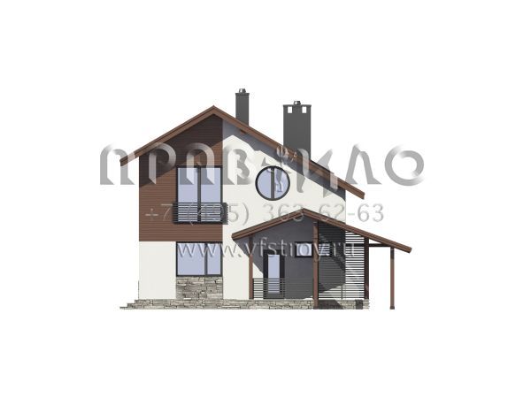 Экономичный загородный дом с навесом S7-167 (3-32а)