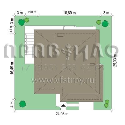 Проект коттеджа с двухместным гаражом S8-422 (Виола)