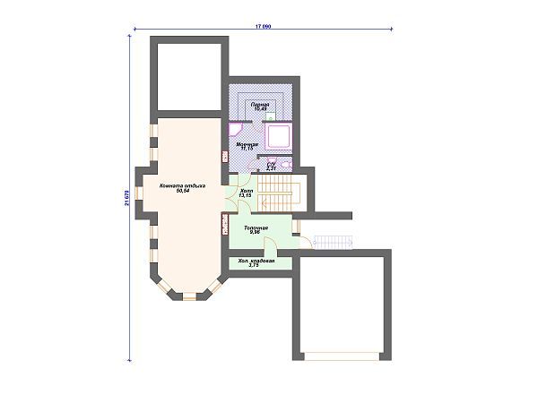 Проект каменного дома с гаражом на 2 авто S4-358 (К-013)