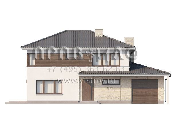 Проект загородного дома в стиле современной классики  s3-164-3 (zx8)