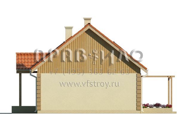 Проект маленького дома с круглым камином S3-135-1 (Z14)