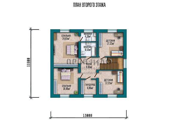 Проект элегантного двухэтажного дома с крыльцом, террасой и изящным фронтоном S2-229 (220-229-2)