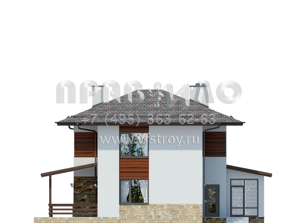 Современный загородный дом из газобетона S7-207 (3-49)