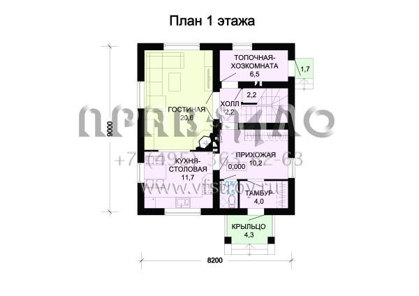 Проект экономичного загородного дома из газобетона S7-119 (3-12)