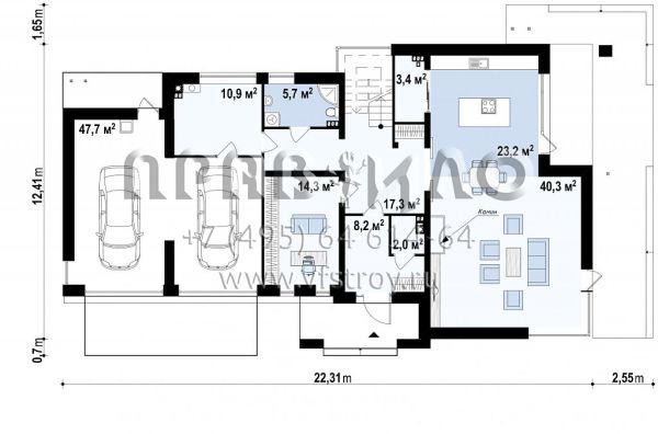 Проект современной резиденции для большой семьи S3-467 (ZX15 GL2 P)