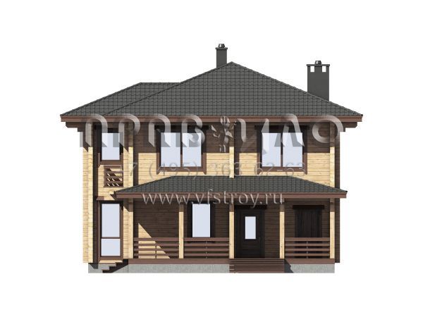 Деревянный дом из бруса со вторым светом S7-190 (1-57)