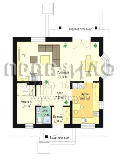 Проект квадратного дома с жилым чердаком S8-142-2 (Михалек)