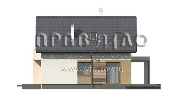 Проект частного одноэтажного дома с мансардой S3-103 (Z177)