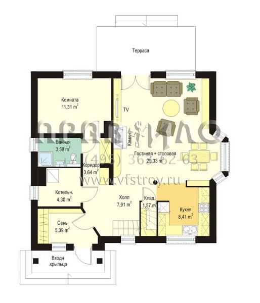 Проект уютного загородного дома S8-158-2 (Морская Скала)