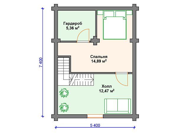 Проект деревянной бани SB4-67 (Б-048)