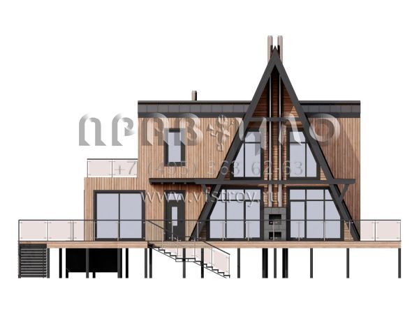 Дом A-frame с обходной террасой и бассейном S7-195 (4-04)