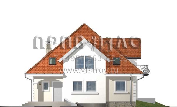 Проект дома с полукруглой террасой  S3-187 (Z18)