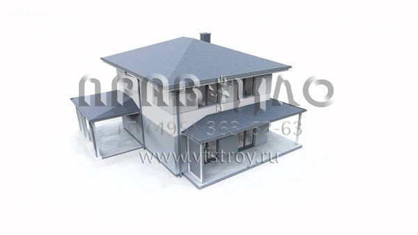 Проект современного двухэтажного дома с четырехскатной крышей S3-118-5 (Z438 el)