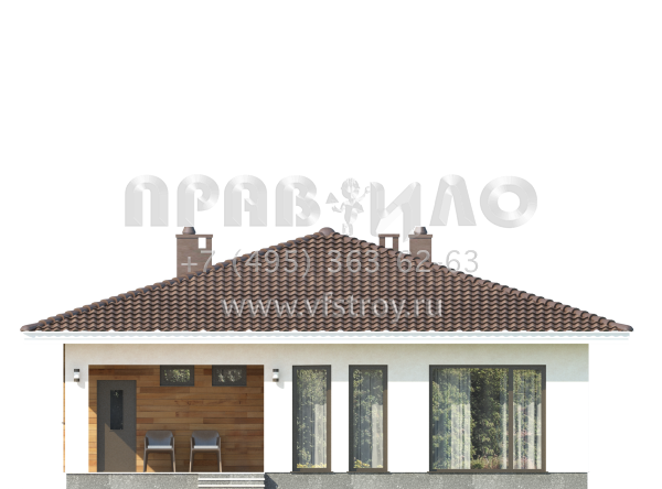 Проект одноэтажного дома из газобетона S7-111 (3-43)