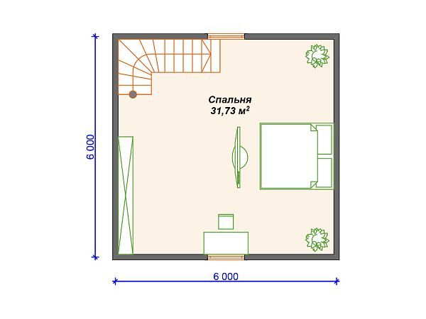 Проект каркасного дома с мансардой S4-64 (И-084)