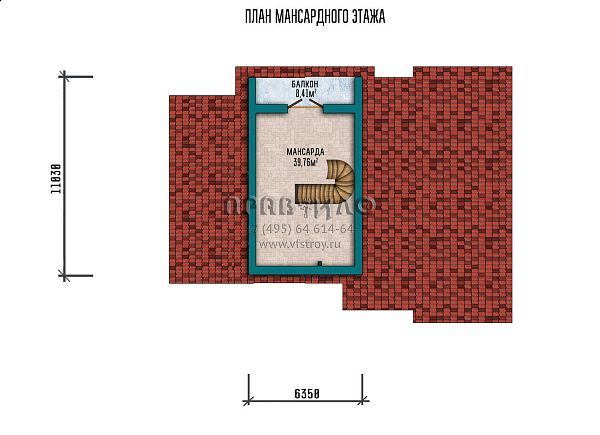 Проект большого двухэтажного дома с мансардой и гаражом на 2 автомобиля S2-361 (082-361-2МГ)