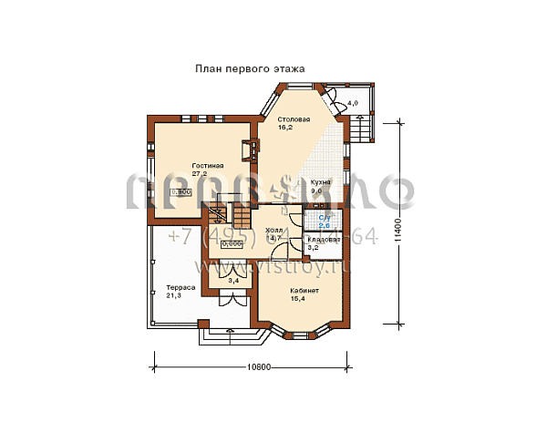 Проект дома из газобетонных блоков I-189-1P