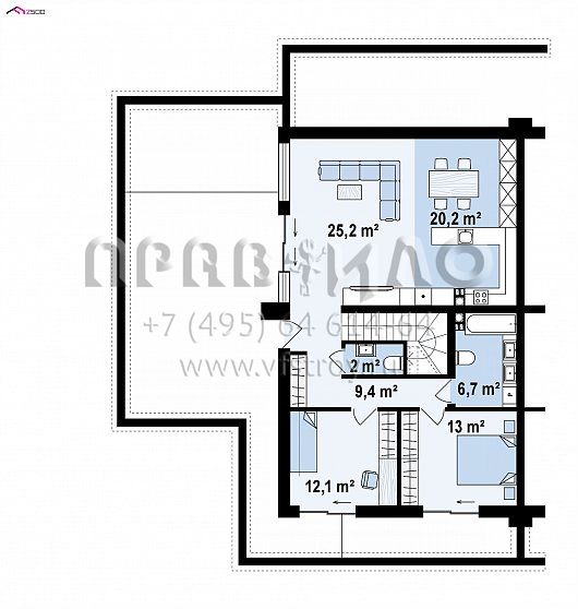 Проект современного двухэтажного дома на две семьи S3-247-1 (Zb22)