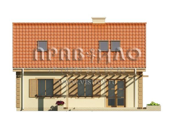 Проект маленького дома с круглым камином S3-135-1 (Z14)