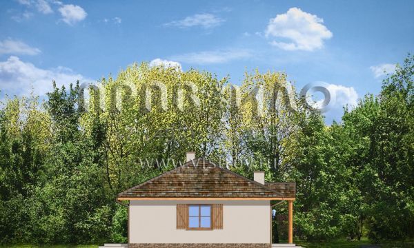 Проект коттеджа со ставнями S8-129 (Как Мечта с гаражом)