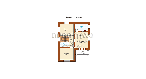 Проект двухэтажного дома из камня  I-181-2K