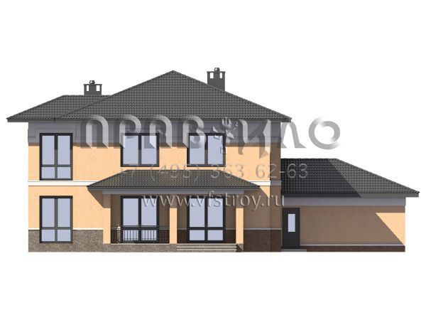 Проект двухэтажного особняка с двойным гаражом S7-284 (3-17с.2)