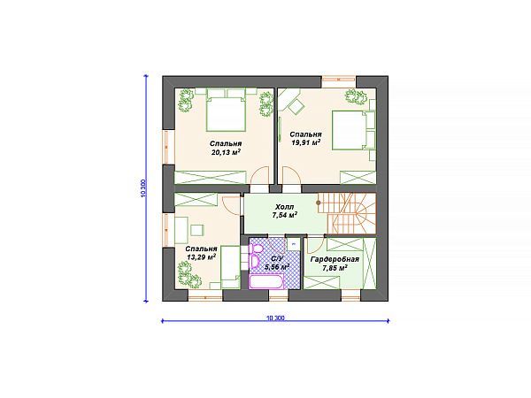 Проект каменного дома с навесом для машины S4-168 (К-274)