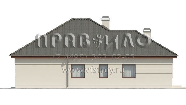 Проект частного одноэтажного дома с камином в классическом стиле  S3-156-1 (Z195)