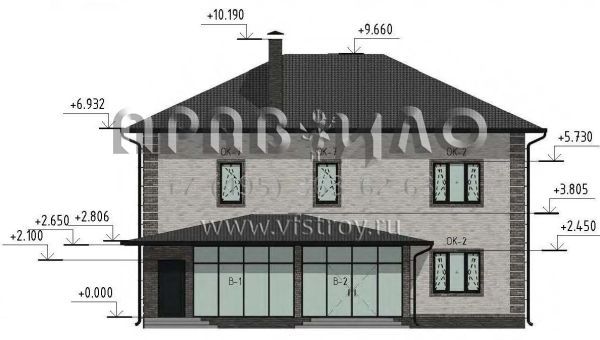 Проект двухэтажного дома из ж/б панелей SP-236