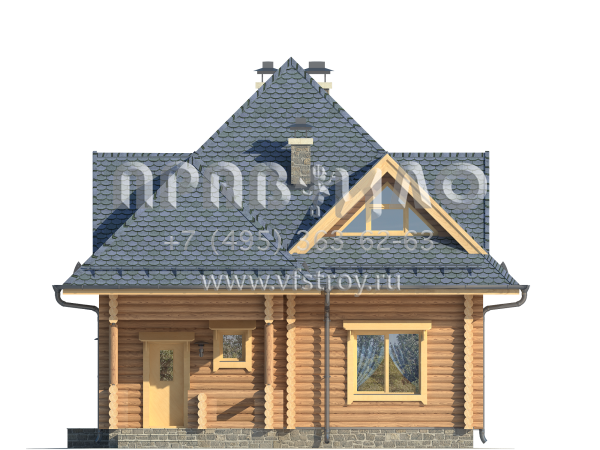 Экономичный деревянный дом с шатровой кровлей S7-126 (1-32)