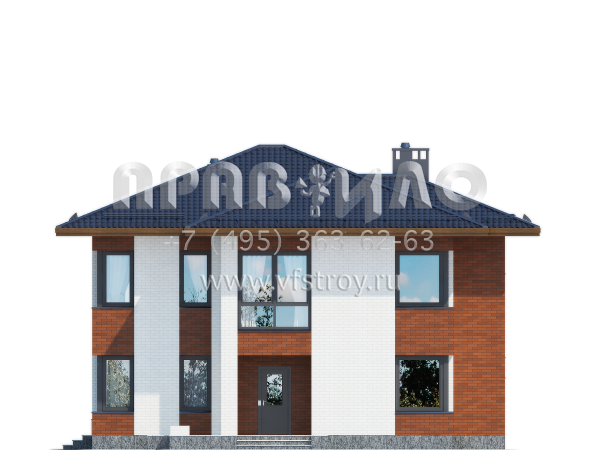 Двухэтажный загородный дом из газобетона S7-221 (3-45)