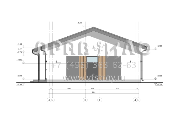 Проект дома из двухслойных ж/б панелей с тремя спальнями SP2-120-1 (1А-120-1СК)