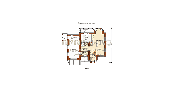 Проект небольшого загородного коттеджа с эркерами J-206-1K