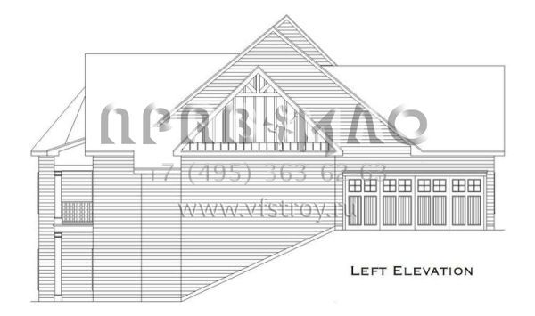 Проект одноэтажного дома на склоне с цокольным этажом и гаражом на три машины  S5-358 (957-00015)