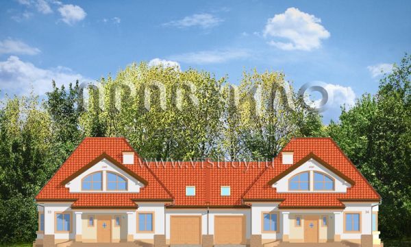 Проект двухквартирного коттеджа S8-222-1 (Дом на Медаль - Двуквартирный)