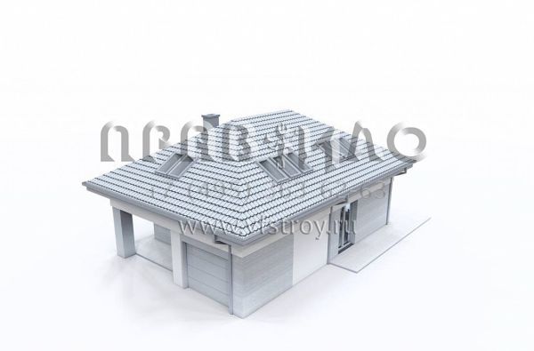 Проект одноэтажного дома с мансардой, террасой и гаражом на один автомобиль S3-166-13 (z476)