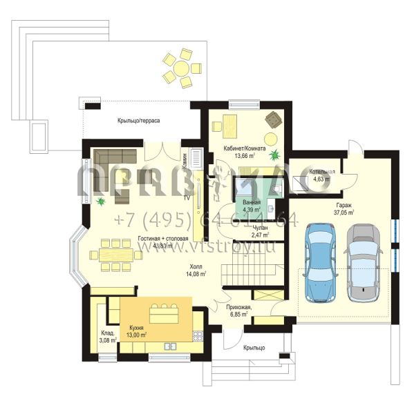 Красивый одноэтажный дом с жилой мансардой и с двухместным гаражом S8-309-1 (Агнешка 3)