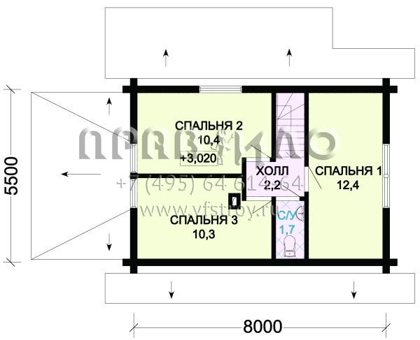 Экономичный загородный дом из дерева для сезонного проживания S7-87 (1-19)
