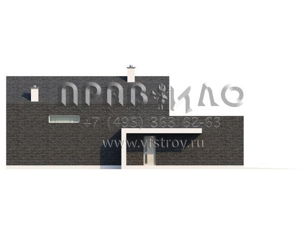 Проект современного дома с отделкой графитовой галькой  S3-198-4 (ZX40)