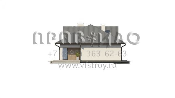 Проект одноэтажного квадратного в плане дома с тремя спальнями S3-109-5 (Z230 v1)