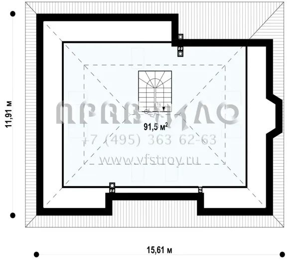Проект коттеджа с чердачной мансардой S3-213-3 (Z10 D sdu)